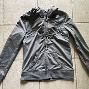 Small, grey, BCBG MAXAZRIA zip up hoodie